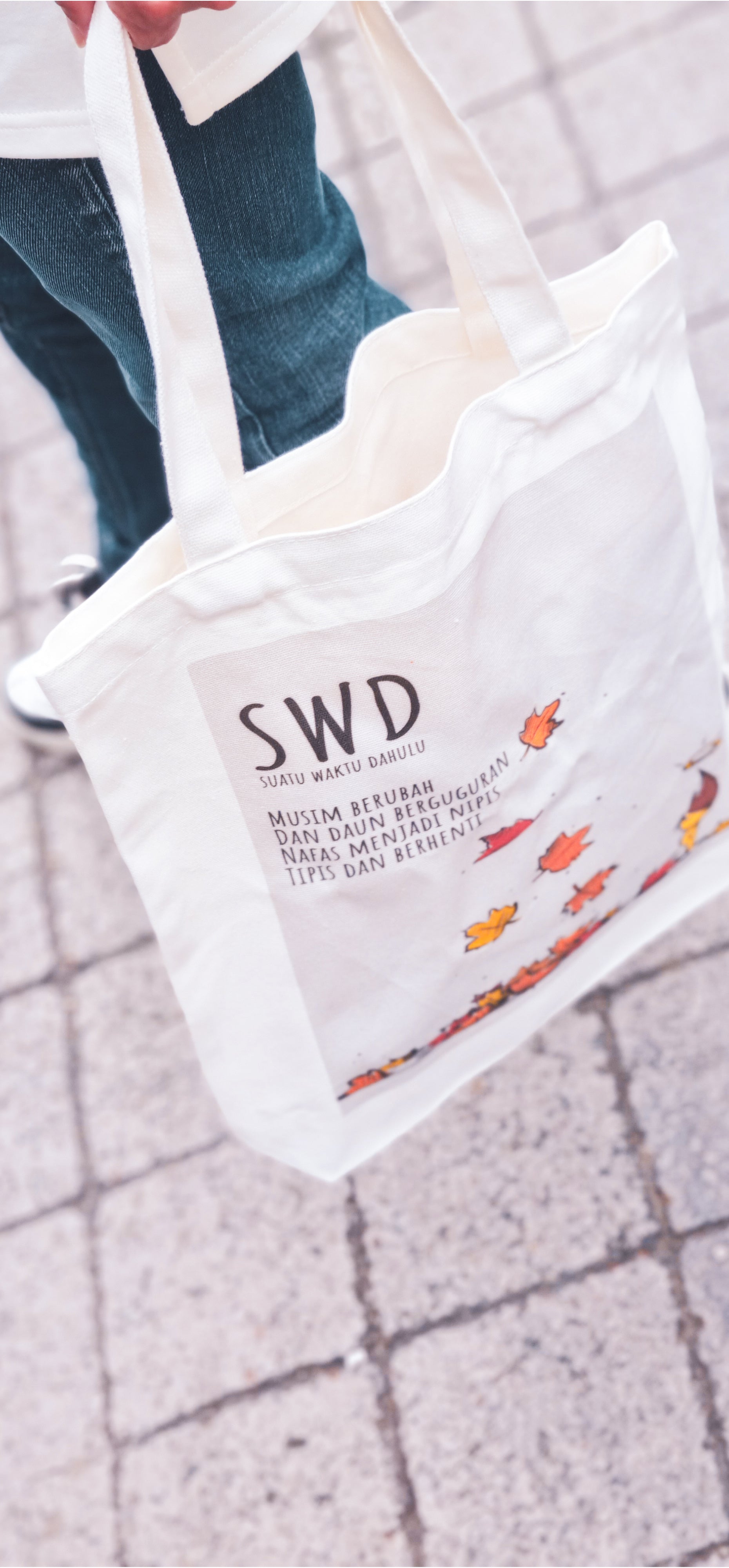 SWD Tote Bags Made in Korea Collection Grey Suatu Waktu Dahulu